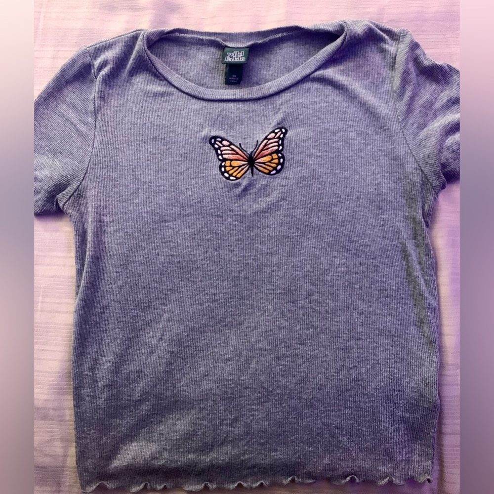 Super soft and comfy grey butterfly top